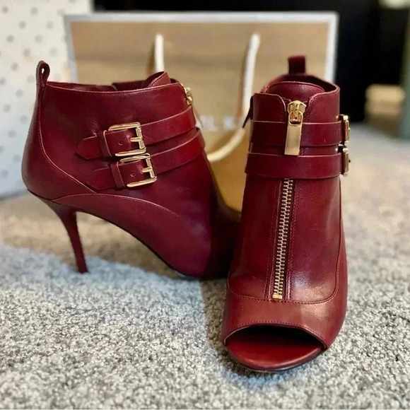 Michael Kors Shoes - Michael Kors Brena Open Toe Booties Cinnabar SZ 7